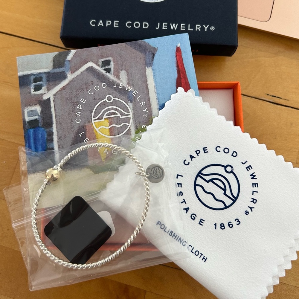 NWT LeStage Cape Cod Jewlery Twist Silver and Gold Ball Bracelet